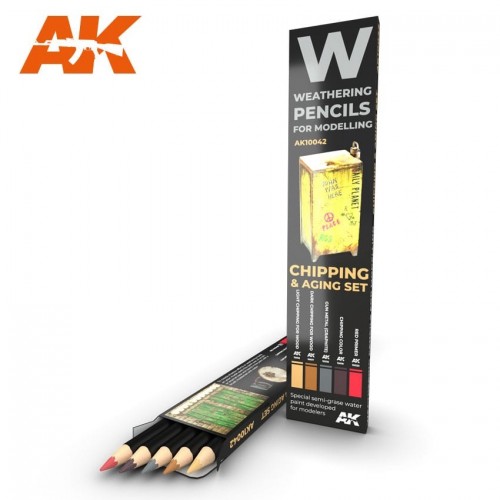 Watercolor pencil: CHIPPING and AGING - AK Interactive 10042