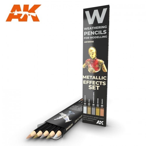 Watercolor pencil: SET METALLICS - AK Interactive 10046