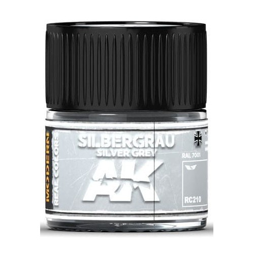 PINTURA REAL COLORS SILVER GREY RAL7001 (10 ml) - AK Interactive RC210