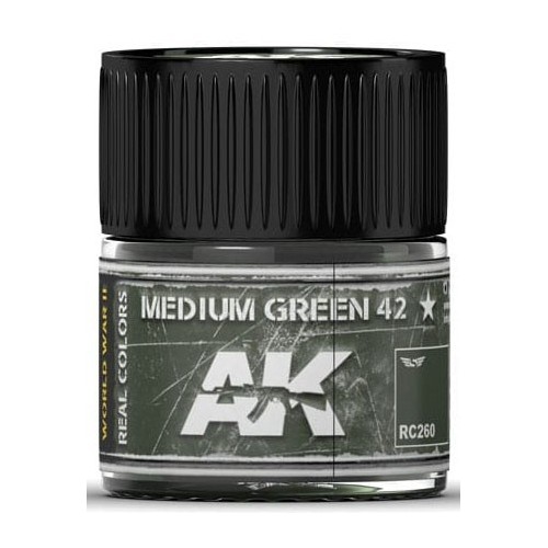 PINTURA REAL COLORS MEDIUM GREEN 42 (10 ml) - AK Interactive RC260