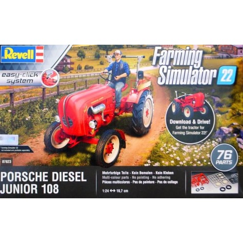 TRACTOR PORSCHE DIESEL JUNIOR 108 (Farming Simulator) -Escala 1/24- Revell 07823