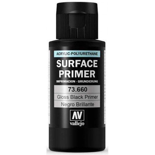 SURFACE PRIMER: NEGRO BRILLANTE (60 ml) - Acrylicos Vallejo 73660