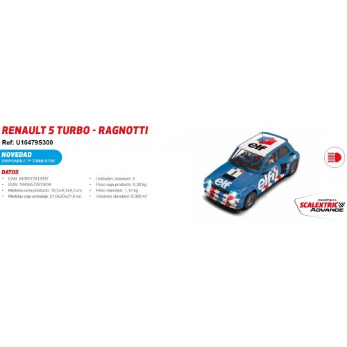 RENUALT R5 TURBO "Ragnotti" -Escala 1/32- Scalextric U10479S300