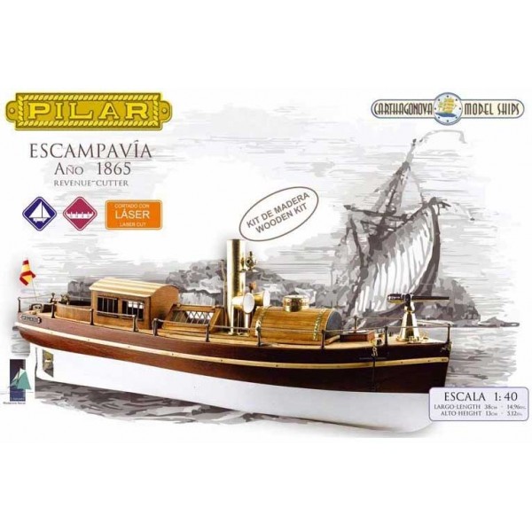 ESCAMPAVIA 1865 "PILAR" -Escala 1/40- Carthagonova Model Ships 51201