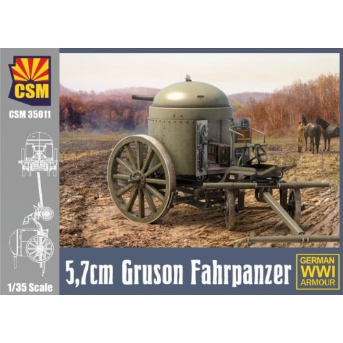CARRO ALEMAN CON TORRE BLINDADAD Gruson Fahrpanzer (53 mm) -Escala 1/35- Copper State Model 35011