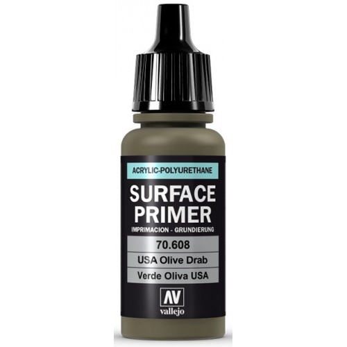 SURFACE PRIMER: VERDE OLIVA U.S.A. (17 ml) - Acrylicos Vallejo 70608