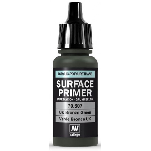SURFACE PRIMER: VERDE BRONCE U.K. (17 ml) - Acrylicos Vallejo 70607