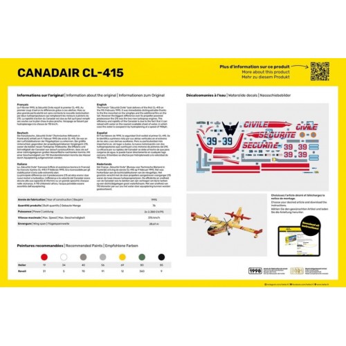 CANADAIR CL-415 -Escala 1/72- Heller 80370