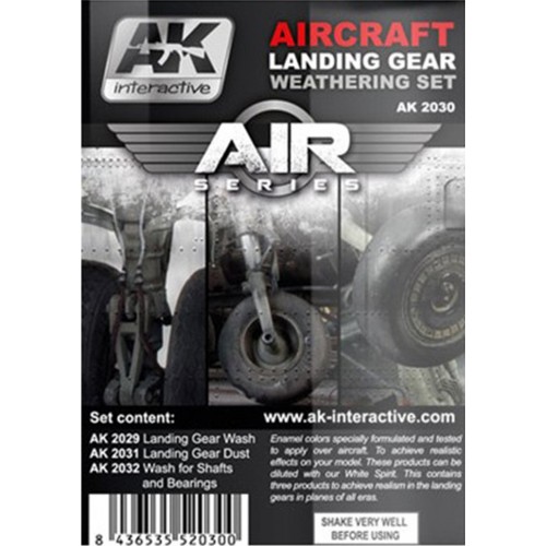 AIR series: AIRCRAFT LANDING GEAR WEATHERING SET - AK Interactive AK2030
