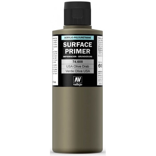 SURFACE PRIMER: VERDE OLIVA U.S. (200 ml) - Acrylicos Vallejo 74608