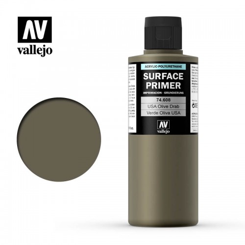 SURFACE PRIMER: VERDE OLIVA U.S. (200 ml) - Acrylicos Vallejo 74608