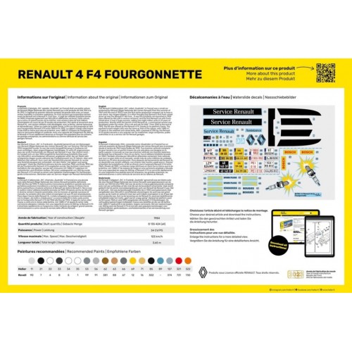 RENAULT 4 F4 FOURGONETTE -Escala 1/24- Heller 82700