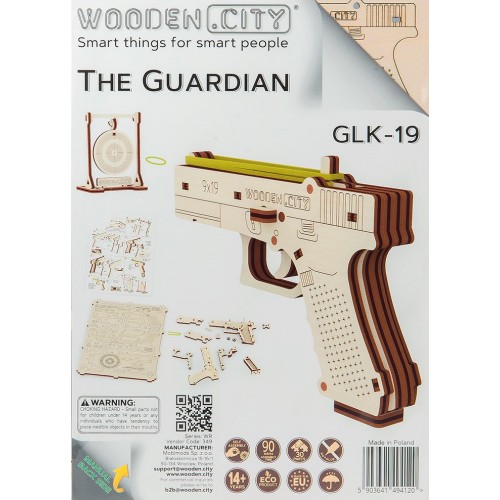 KIT MADERA SUPERFAST PISTOLA THE GUARDIAN GLK-19 -30 piezas- Wooden City WR-349