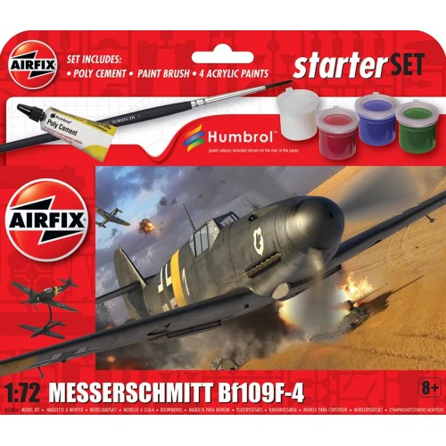 MESSERCHMITT Bf-109 F-4 (Pegamento & pinturas) -Escala 1/72- Airfix A55014