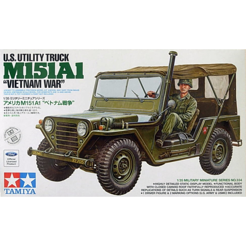 VEHICULO TODOTERRENO M-151 A1 (Vietnam) ESCALA 1/35 - TAMIYA 35334 VEHICULO TODOTERRENO M-151 A1 (Vietnam) ESCALA 1/35 - TAMIYA 35334