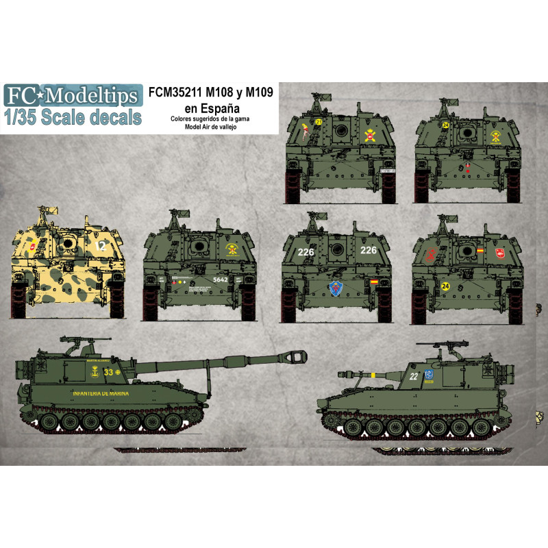 CALCAS M-108 / 109 ESPAÑOLES 1/35 - FC Modeltips C35211 CALCAS M-108 / 109 ESPAÑOLES 1/35 - FC Modeltips C35211