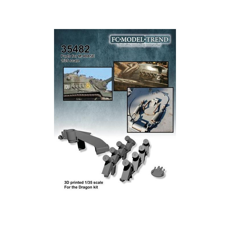 SET LANZA FUMIGENOS Y SOPORTE DE AMETRALLADORA M-48A 5E -Escala 1/35- FC Modeltrend 35482