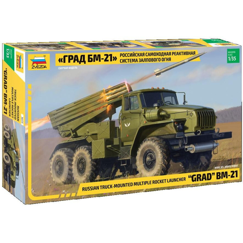 CAMION LANZA COHETES BM-21 GRAD -1/35- Zvezda 3655 CAMION LANZA COHETES BM-21 GRAD -1/35- Zvezda 3655