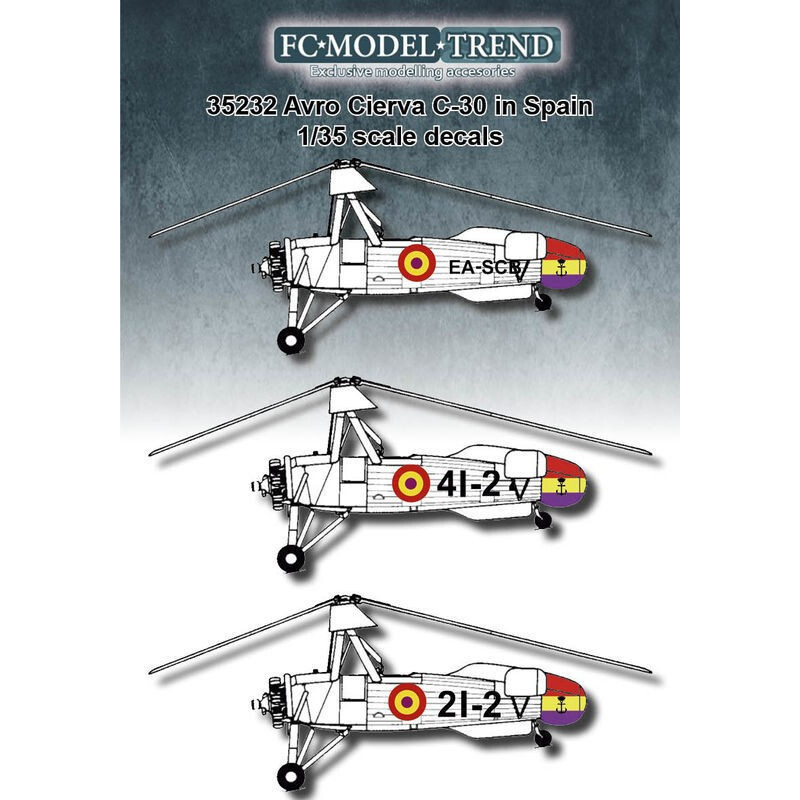 SET CALCAS AVRO-CIERVA C-30 A ESPAÑA -1/35- FC Modeltips 35232 SET CALCAS AVRO-CIERVA C-30 A ESPAÑA -1/35- FC Modeltips 35232