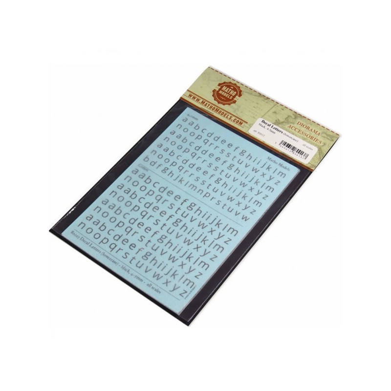 CALCAS LETRAS NEGRAS MINUSCULAS altura 4 y 5mm - MATHO 80013 CALCAS LETRAS NEGRAS MINUSCULAS altura 4 y 5mm - MATHO 80013