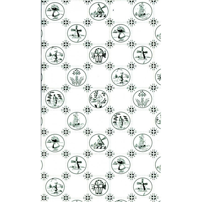 PAPEL PARED AZULEJO VERDE DELF (300 x 450 mm) - Chaves 36807 PAPEL PARED AZULEJO VERDE DELF (300 x 450 mm) - Chaves 36807