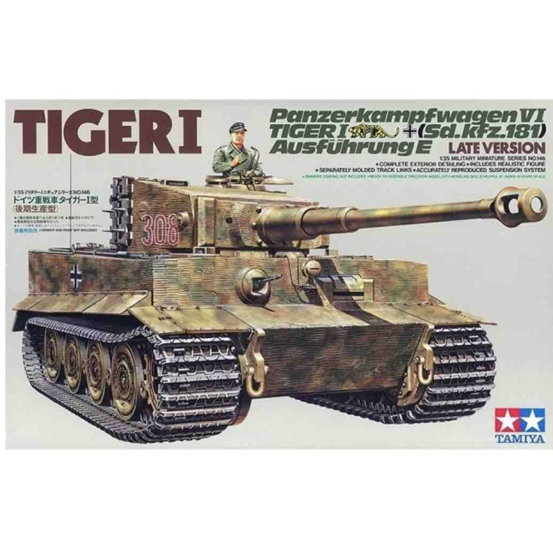 CARRO DE COMBATE SD.KFZ.181 TIGER I (LATE) -Escala 1/35- Tamiya 35146 CARRO DE COMBATE SD.KFZ.181 TIGER I (LATE) -Escala 1/35- Tamiya 35146