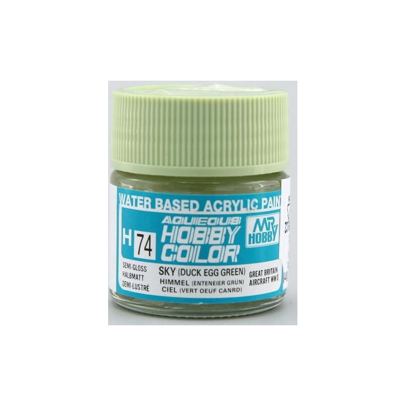 PINTURA AQUEOUS VERDE HUEVO DE PATO SATINADO (10 ml) - Mr Color / Gunze Sangyo H-074