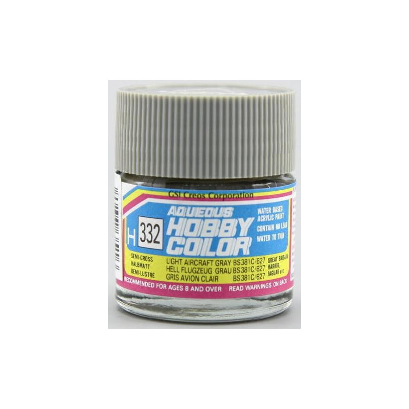 PINTURA AQUEOUS GRIS CLARO AVIACION BS381C / 627 (10 ml) - Mr Color / Gunze Sangyo H-332 PINTURA AQUEOUS GRIS CLARO AVIACION BS381C / 627 (10 ml) - Mr Color / Gunze Sangyo H-332