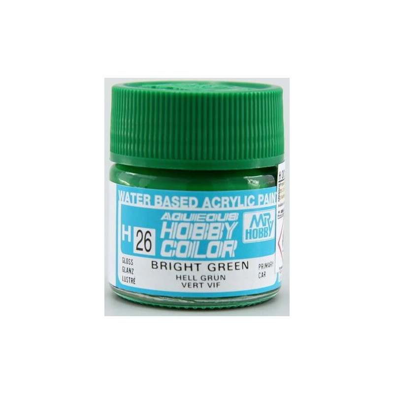 PINTURA AQUEOUS VERDE VIVO BRILLANTE (10 ml) - Mr Color / Gunze Sangyo H-26