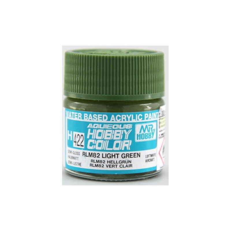 PINTURA AQUEOUS VERDE CLARO SATINADO RLM82 (10 ml) - Mr Color / Gunze Sangyo H-422 PINTURA AQUEOUS VERDE CLARO SATINADO RLM82 (10 ml) - Mr Color / Gunze Sangyo H-422