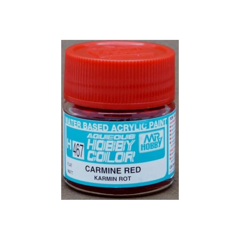 PINTURA AQUEOUS ROJO CARMIN MATE (10 ml) - Mr Color / Gunze Sangyo H-467 PINTURA AQUEOUS ROJO CARMIN MATE (10 ml) - Mr Color / Gunze Sangyo H-467
