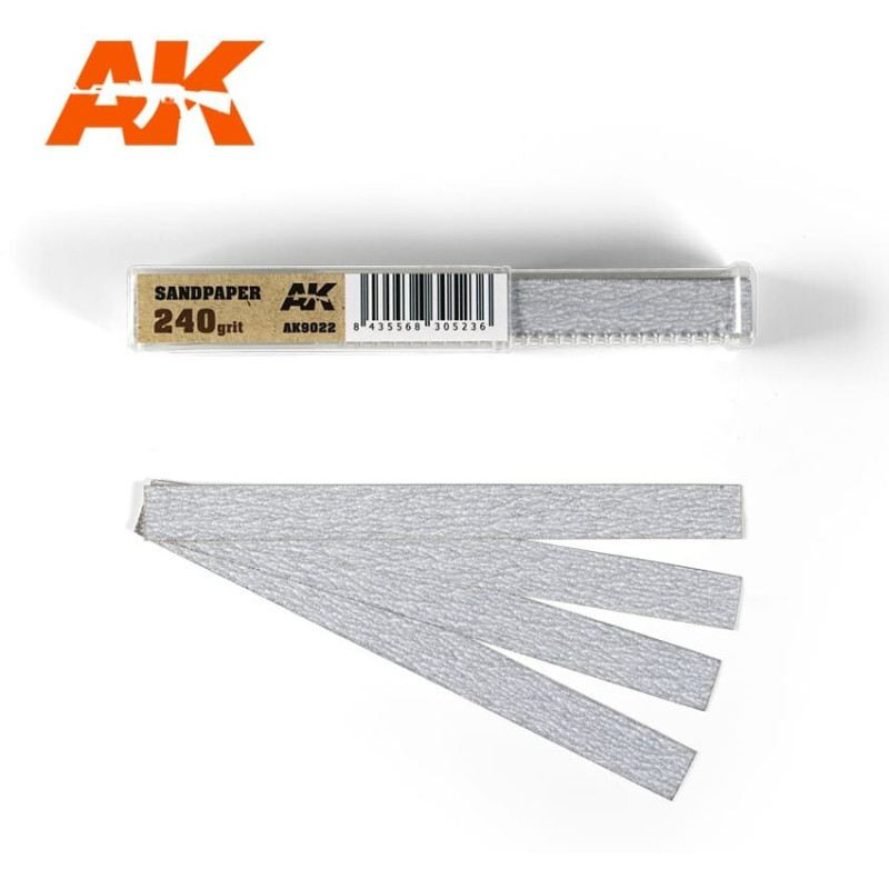 TIRAS PAPEL DE LIJA 240 (10 x 110 mm) 50 unidades - AK Interactive AK9022 TIRAS PAPEL DE LIJA 240 (10 x 110 mm) 50 unidades - AK Interactive AK9022