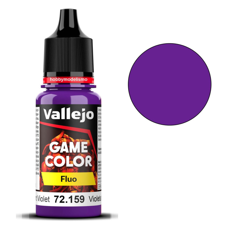 PINTURA ACRILICA FLUORESCENTE VIOLETA (18 ml) - Acrilicos Vallejo 72159 PINTURA ACRILICA FLUORESCENTE VIOLETA (18 ml) - Acrilicos Vallejo 72159