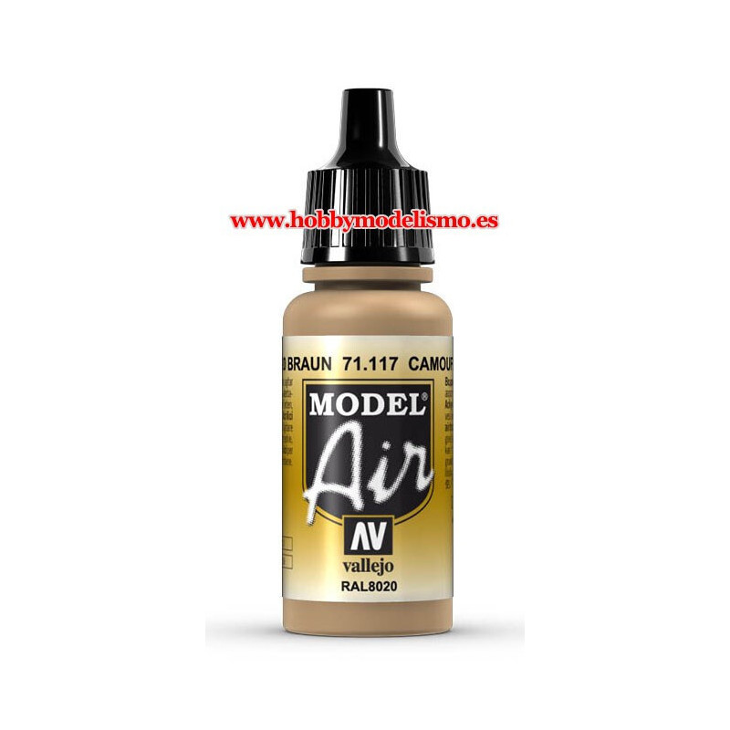 PINTURA ACRILICA CAMUFLAJE MARRON (17 ml) RAL8020  vallejo modelair PINTURA ACRILICA CAMUFLAJE MARRON (17 ml) RAL8020  vallejo modelair