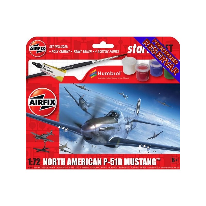 NORTH AMERICAN P-51 D MUSTAN Pegamento y pinturas -Escala 1/72- Airfix A55013 NORTH AMERICAN P-51 D MUSTAN Pegamento y pinturas -Escala 1/72- Airfix A55013