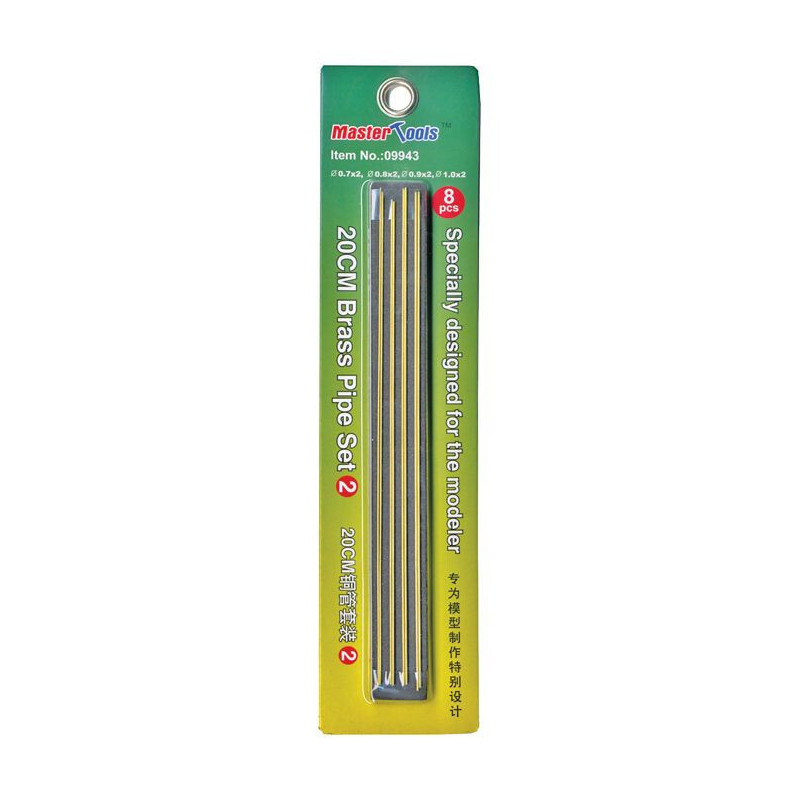 SET Nº 2 TUBO HUECO LATON 200 mm (0,7 x 2/ 0,8 x 2/ 0,9 x 2/ 1,0 x 2 mm)