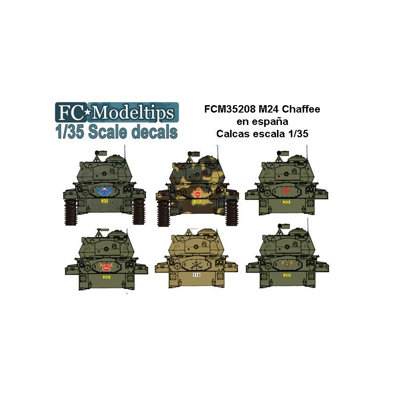 CALCAS M-24 CHAFEE EN ESPAÑA ESCALA 1/35 CALCAS M-24 CHAFEE EN ESPAÑA ESCALA 1/35