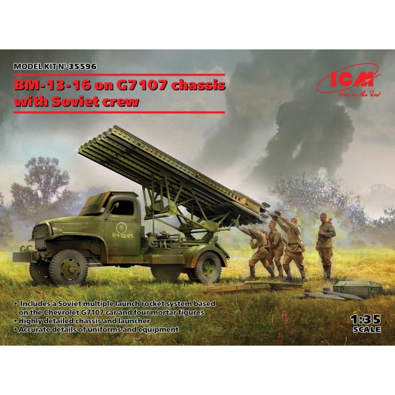 CAMION CHEVROLET G7107 & LANZA COHETES BM-13-16 + DOTACION -Escala 1/35- ICM 35596 CAMION CHEVROLET G7107 & LANZA COHETES BM-13-16 + DOTACION -Escala 1/35- ICM 35596