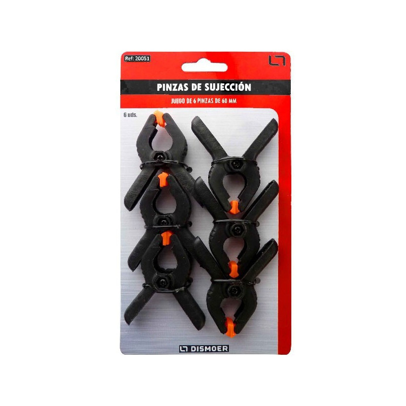 JUEGO DE PINZAS (6 unidades) DE 60 mm. - Dismoer 20051
