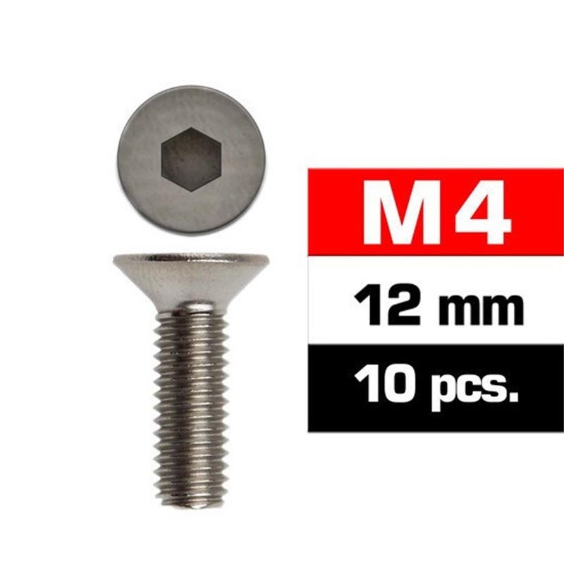 TORNILLO CABEZA AVELLANADA ALLEN M4 x 12 mm 10 unidades TORNILLO CABEZA AVELLANADA ALLEN M4 x 12 mm 10 unidades
