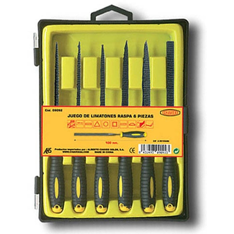 JUEGO DE LIMATONES GRANO GRUESO PARA MADERA 6 unidades L: 170 mm - Chaves 09092 JUEGO DE LIMATONES GRANO GRUESO PARA MADERA 6 unidades L: 170 mm - Chaves 09092