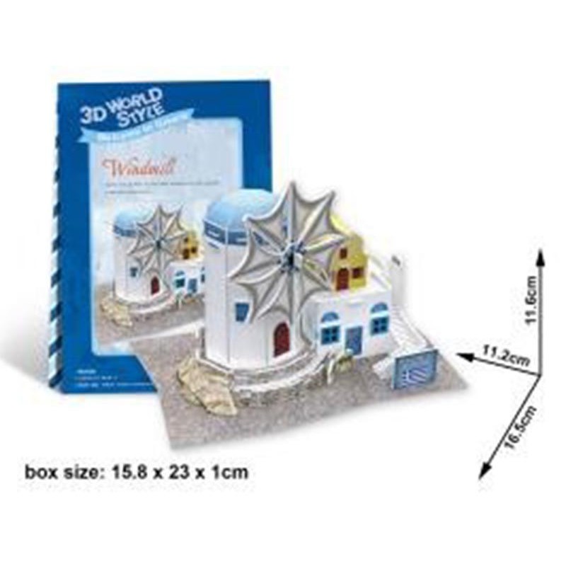 PUZZLE 3D GREEK MOLINO DE VIENTO 165 x 112 x 116 mm 31 pzs. CUBIC FUN W3165 PUZZLE 3D GREEK MOLINO DE VIENTO 165 x 112 x 116 mm 31 pzs. CUBIC FUN W3165