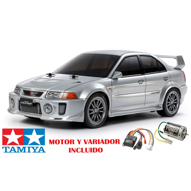 COCHE RC KIT Mitsubishi Lancer Evo V TT-02 1/10 TAMIYA 58713 COCHE RC KIT Mitsubishi Lancer Evo V TT-02 1/10 TAMIYA 58713