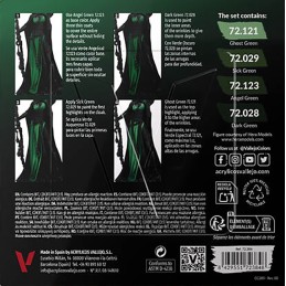 SET PINTURA ACRILICA VERDES GAME COLOR 4 x 18 ml - Acrilicos Vallejo 72384