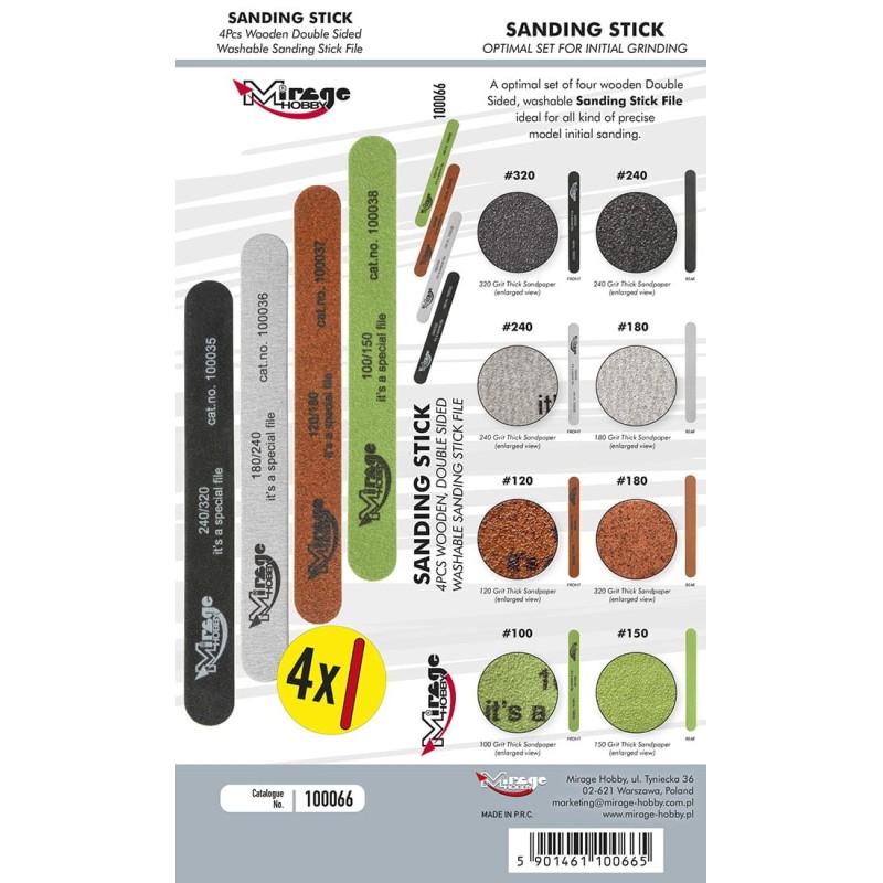 SET 4 LIJAS RIGIDAS 240/300, 180/240, 120/180, 100/150 - Mirage Hobby 100066 SET 4 LIJAS RIGIDAS 240/300, 180/240, 120/180, 100/150 - Mirage Hobby 100066