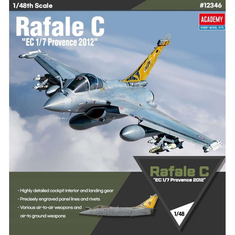 DASSAULT RAFALE C "EC 1/7 PROVENCE 2012" -Escala 1/48- Academy 12346 DASSAULT RAFALE C "EC 1/7 PROVENCE 2012" -Escala 1/48- Academy 12346