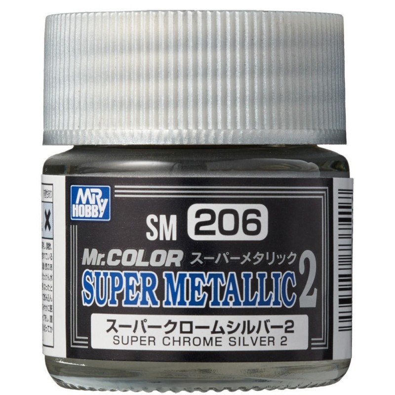 PINTURA ACRILICA SUPER METALLIC 2 -Super Chrome Silver 10 ml - Mr. Hobby SM206 PINTURA ACRILICA SUPER METALLIC 2 -Super Chrome Silver 10 ml - Mr. Hobby SM206