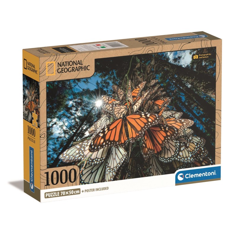 PUZZLE 1000 Pzas. National Geographic: MARIPOSAS MONARCA - Clementoni 39732 PUZZLE 1000 Pzas. National Geographic: MARIPOSAS MONARCA - Clementoni 39732