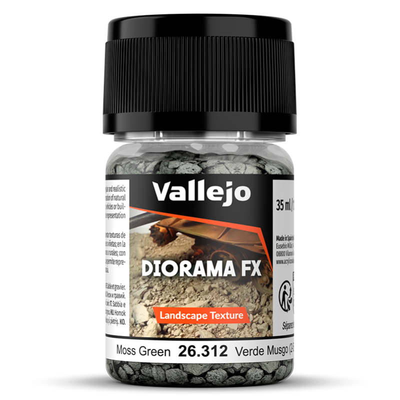 DIORAMA FX: GRAVA VERDE MUSGO 2-5 mm (35 ml) - Acrylicos Vallejo 26312 DIORAMA FX: GRAVA VERDE MUSGO 2-5 mm (35 ml) - Acrylicos Vallejo 26312