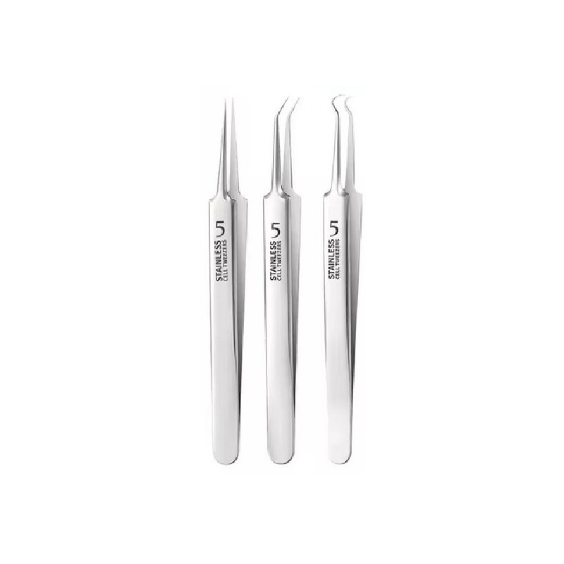 JUEGO DE TRES PINZAS METALICAS DE PRECISION - PUNTAS EXTRAFINAS - HOBBYMODELISMO TOOLS 014